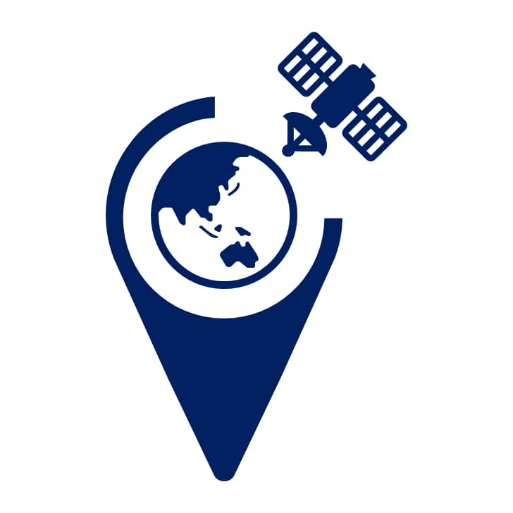 Earth with Satellite in map